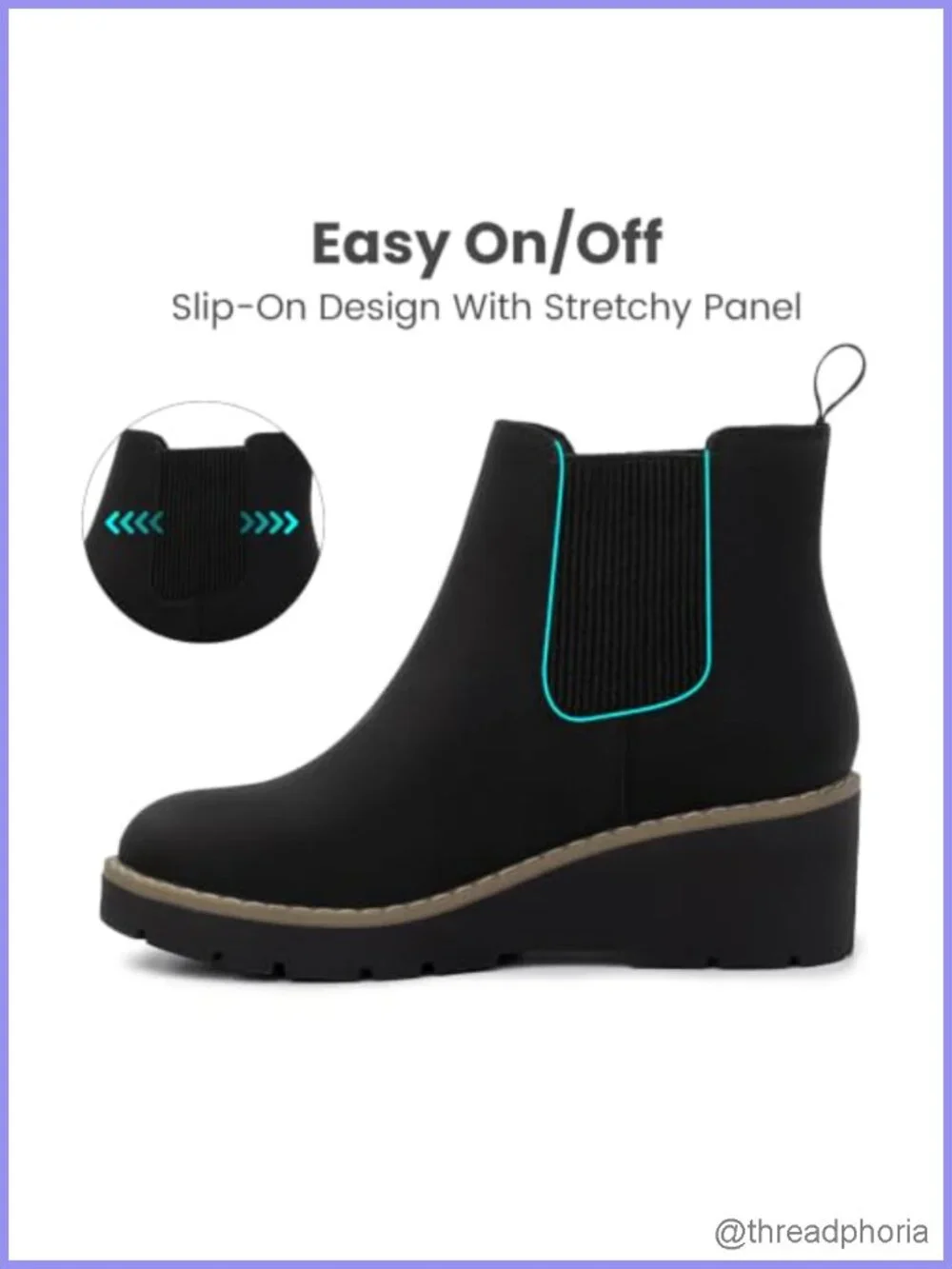 Girls Slip On Chelsea Wedge Ankle Boots